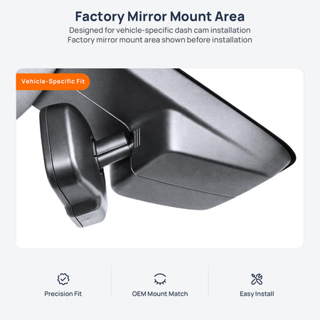 Factory mirror mount area for Geely Boyue (Atlas) dash cam installation