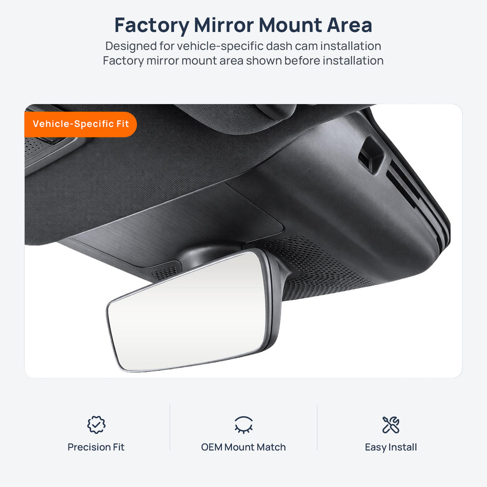 Factory mirror mount area for Lynk & Co Z20 (02) dash cam installation