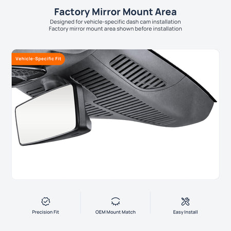 Factory mirror mount area for Mercedes-AMG S 63 E Performance W223 dash cam installation