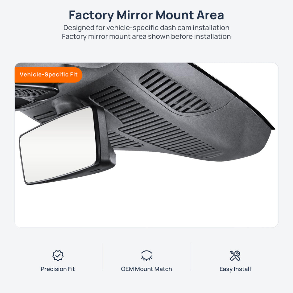 Factory mirror mount area for Mercedes-AMG S 63 E Performance W223 dash cam installation