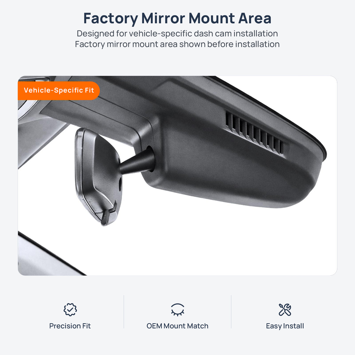 Factory mirror mount area for Geely Boyue L (Starray) dash cam installation