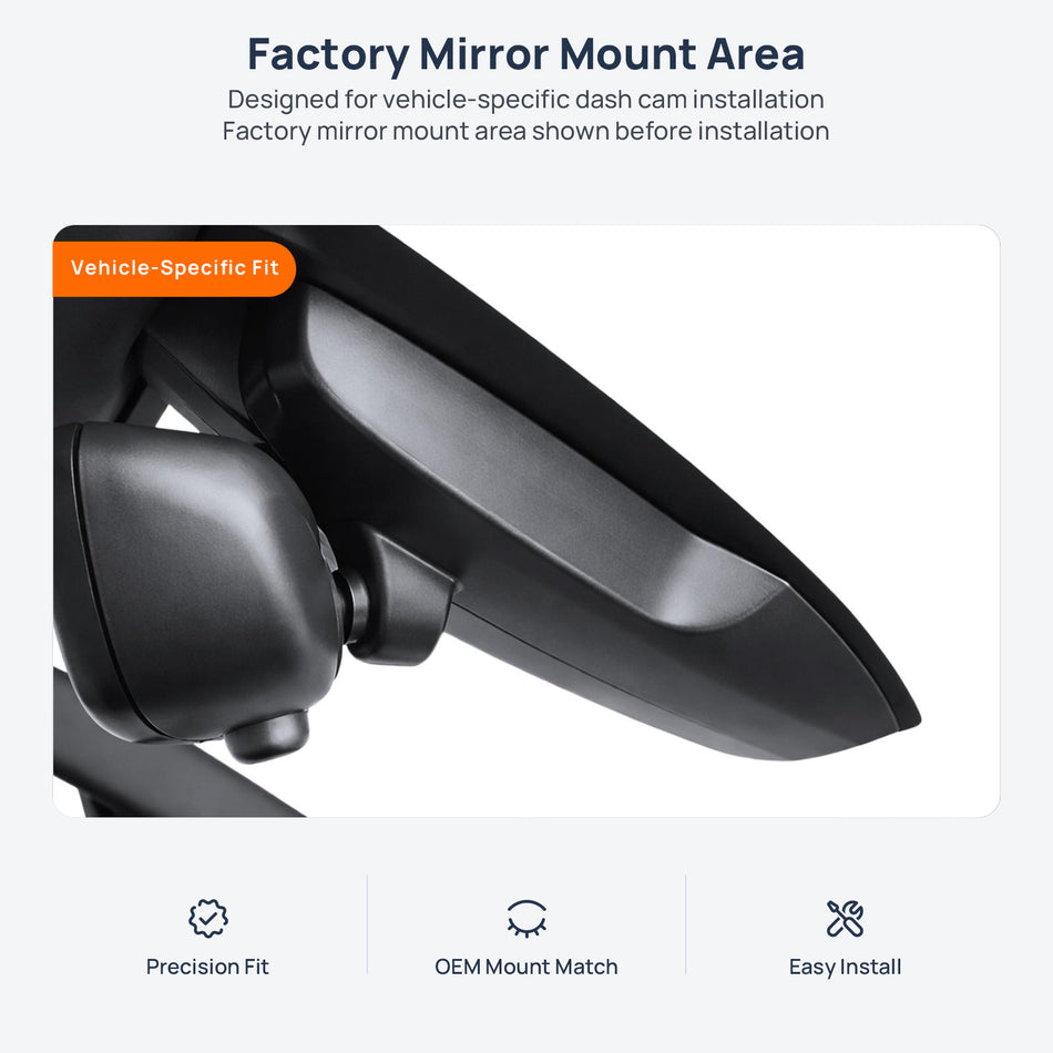 Factory mirror mount area for BMW 2 Series Gran Tourer F46 dash cam installation
