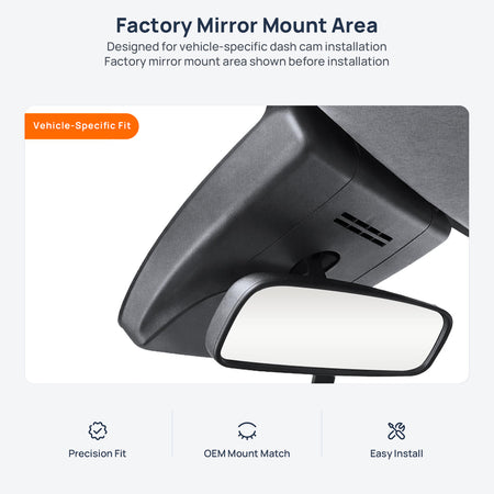 Factory mirror mount area for Toyota Frontlander XG10 dash cam installation