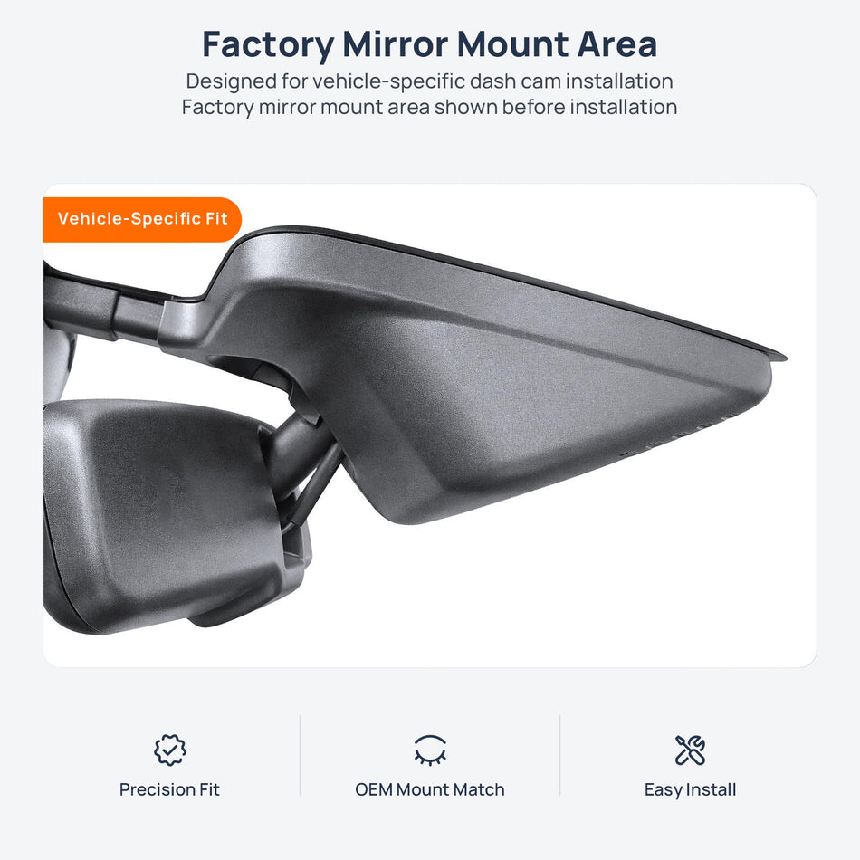 Factory mirror mount area for Nissan Qashqai J11 dash cam installation