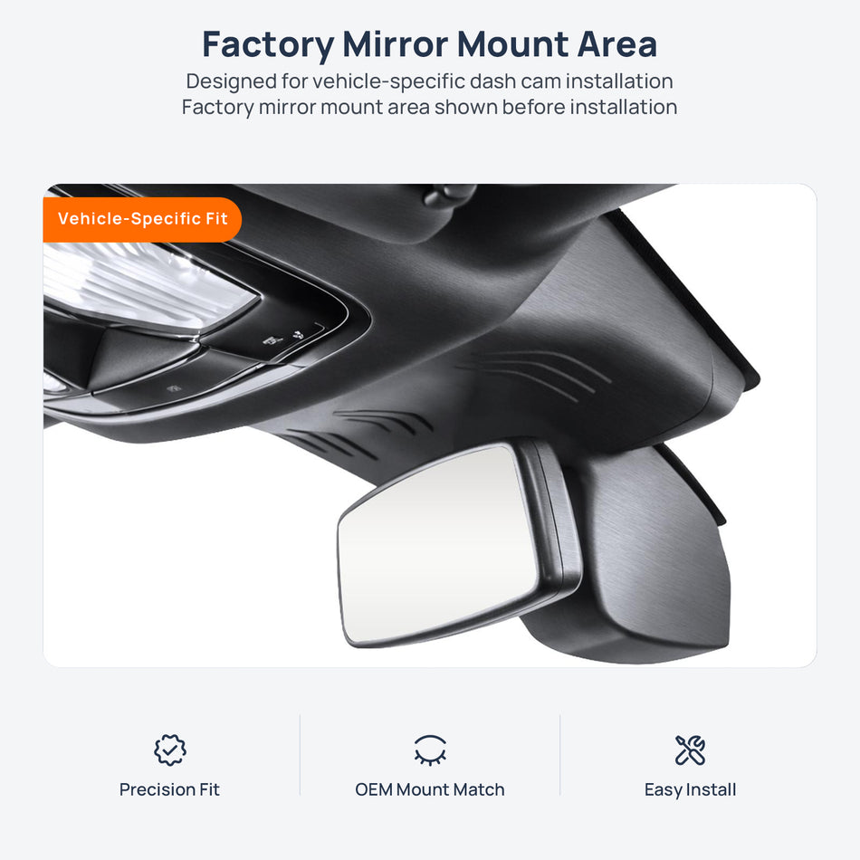Factory mirror mount area for BMW M3 G80/G81 dash cam installation