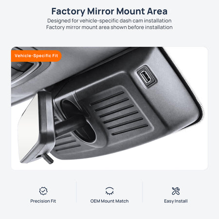 Factory mirror mount area for TANK 300 Hi4-T (PHEV) dash cam installation