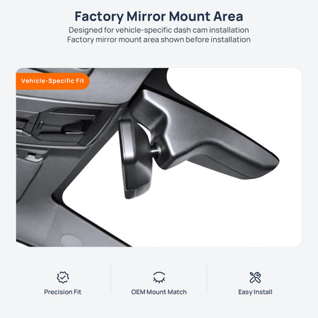 Factory mirror mount area for GAC Trumpchi M8 dash cam installation