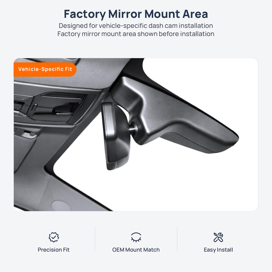 Factory mirror mount area for GAC Trumpchi M8 dash cam installation