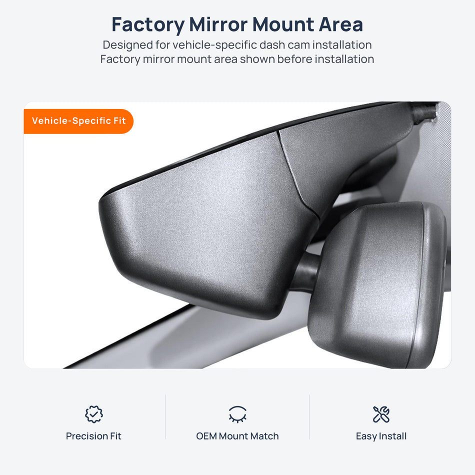 Factory mirror mount area for Range Rover Evoque L538 dash cam installation