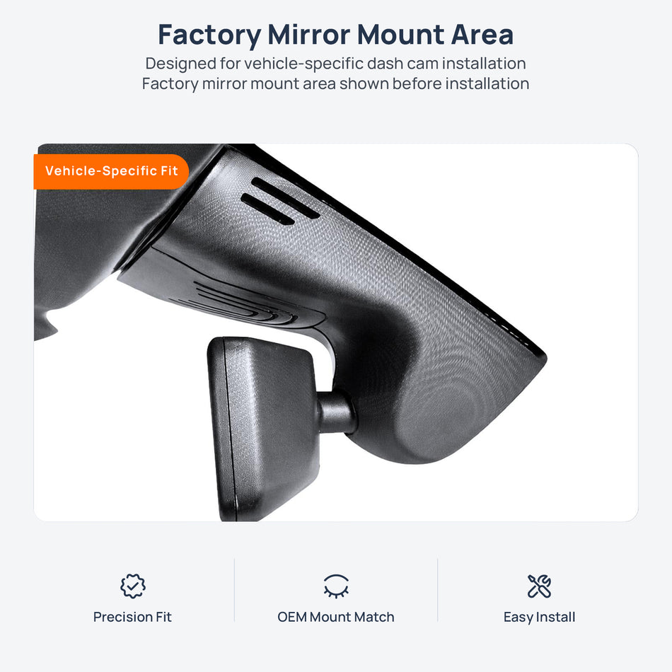 Factory mirror mount area for BMW M3 G80/G81 dash cam installation