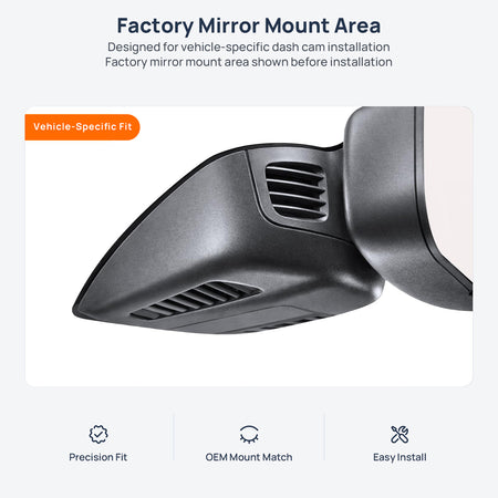 Factory mirror mount area for Ford Mondeo (Fusion) CD391 dash cam installation