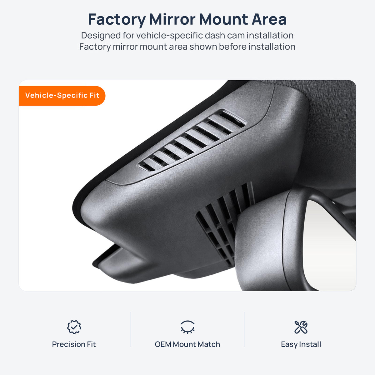 Factory mirror mount area for Mercedes-AMG GLC Coupe 43/63 C253 dash cam installation