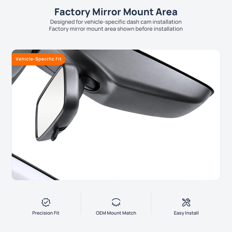 Factory mirror mount area for Toyota Wildlander PHEV XA50 dash cam installation