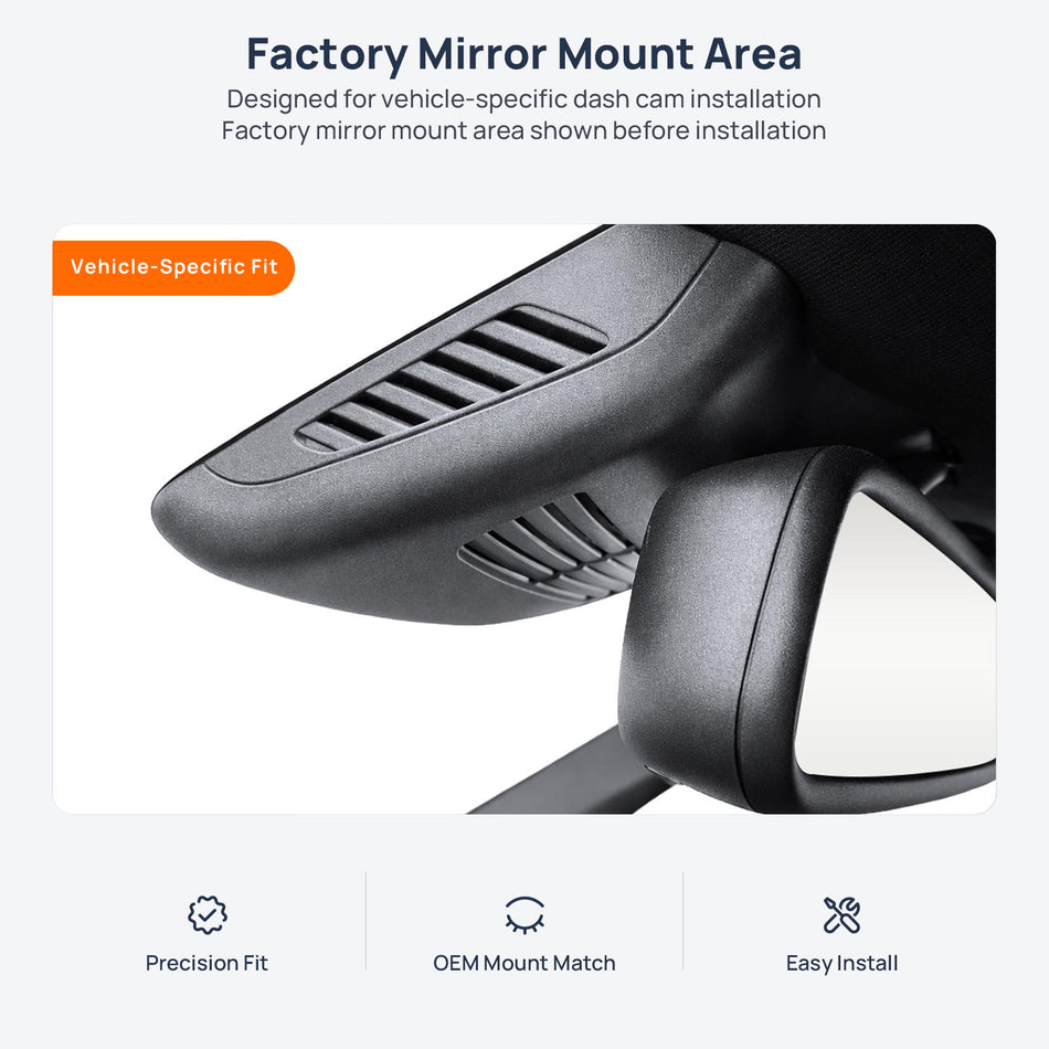 Factory mirror mount area for Mercedes-AMG GLC 43 X253 dash cam installation