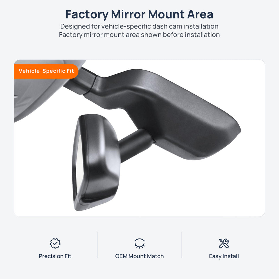 Factory mirror mount area for Renault Kadjar CMF-C/D dash cam installation