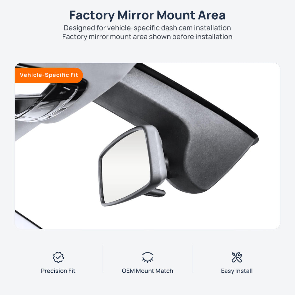 Factory mirror mount area for BMW 3 Series G20/G28 dash cam installation