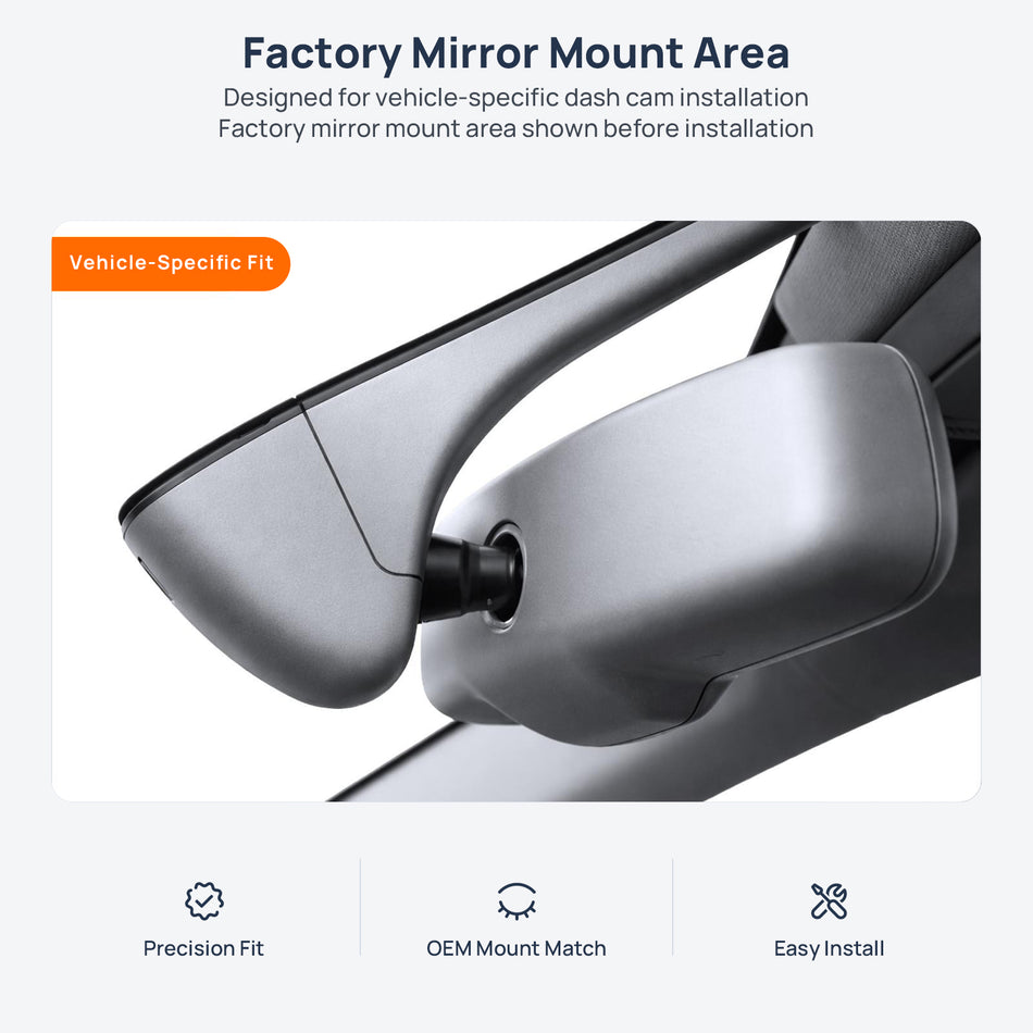 Factory mirror mount area for Audi S7 4G8/C7 dash cam installation