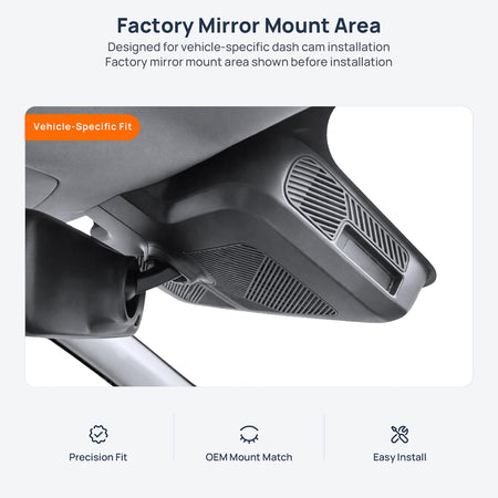 Factory mirror mount area for Chery Tiggo 7 Plus PHEV (Tiggo 7 Pro PHEV) dash cam installation