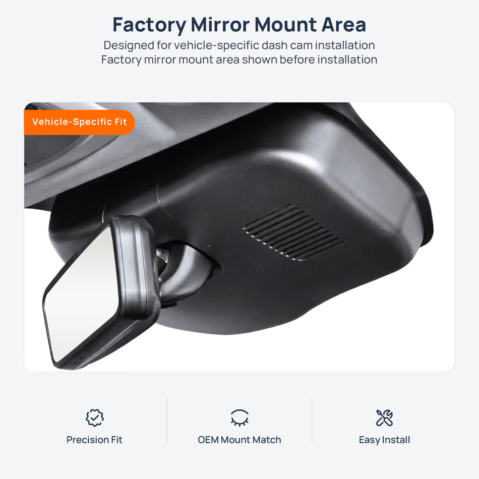 Factory mirror mount area for WEY VV7 dash cam installation