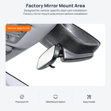 Factory mirror mount area for GAC Trumpchi GS4 dash cam installation