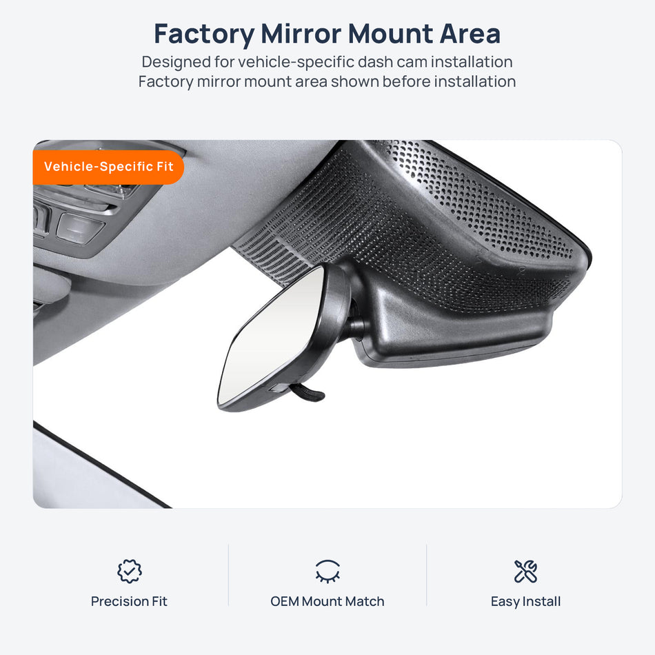 Factory mirror mount area for GAC Trumpchi GS4 dash cam installation