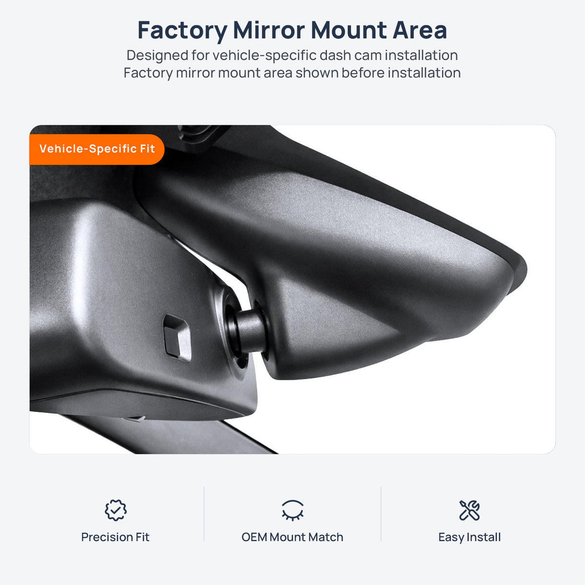 Factory mirror mount area for Range Rover Sport L320 dash cam installation