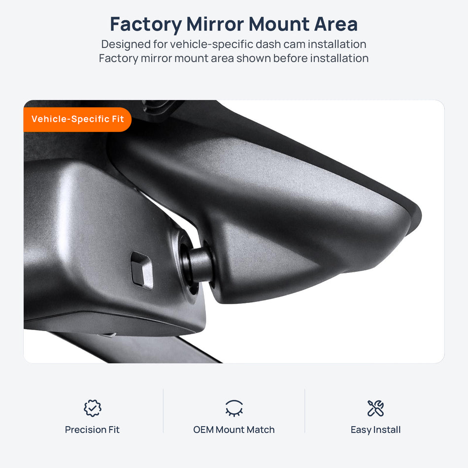 Factory mirror mount area for Range Rover Sport L320 dash cam installation