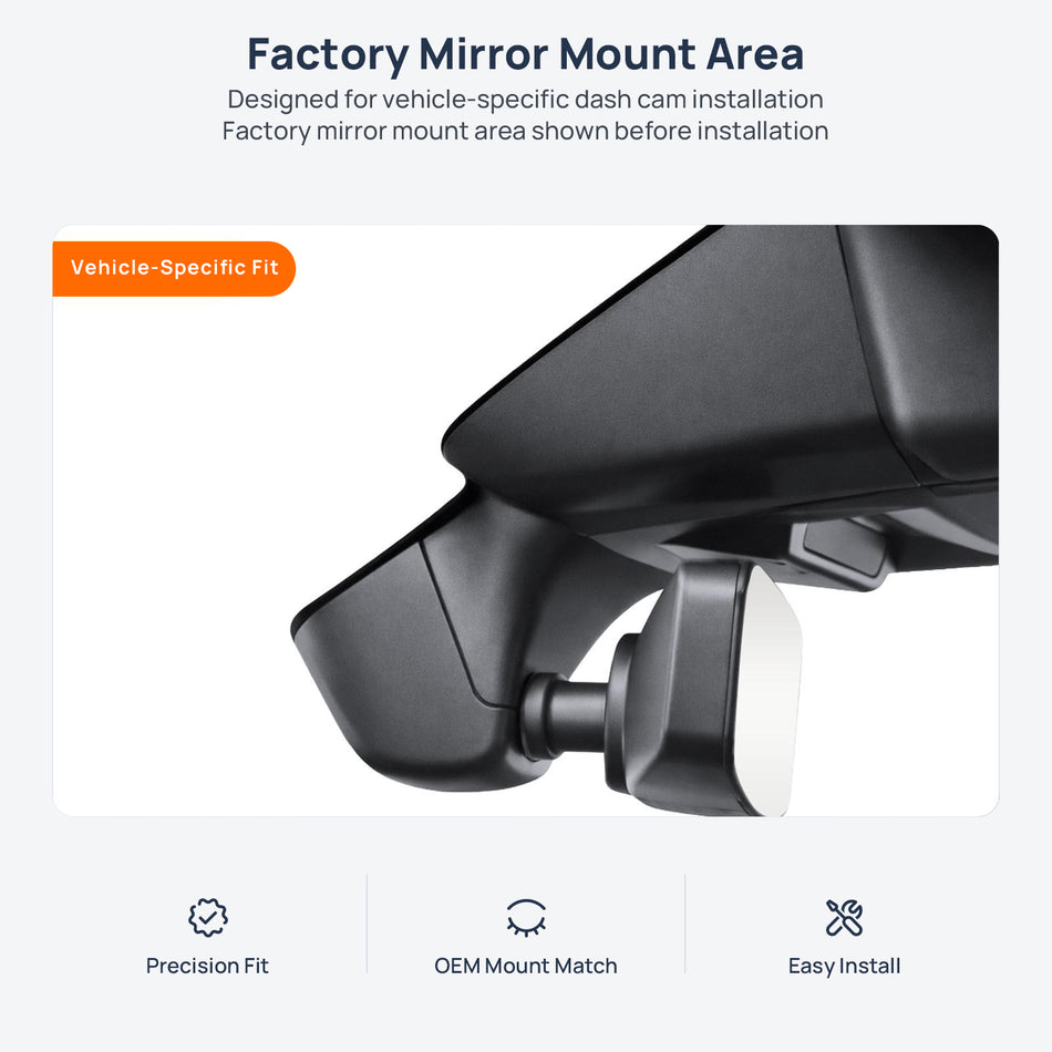 Factory mirror mount area for Porsche Cayenne E-Hybrid 9YA/9YB dash cam installation