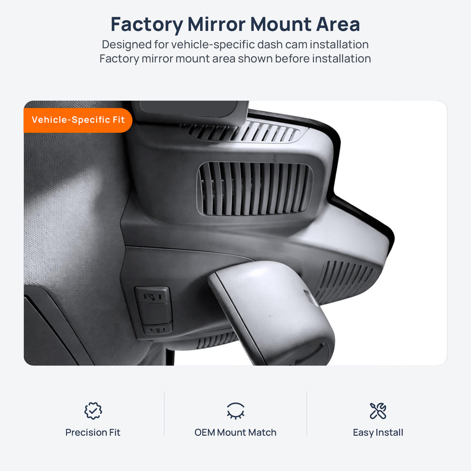 Factory mirror mount area for Mercedes-AMG GLS 63 X166 dash cam installation